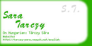 sara tarczy business card